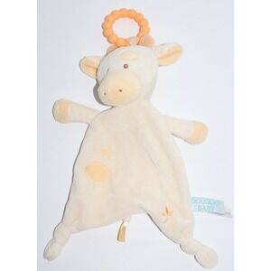 Douglas Baby Giraffe Lovey Security Blanket Plush Teether Ring Cream Yellow